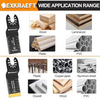 55 PCS Oscillating Saw Blades, Professional Universal Titanium Oscillating Tool Blade for Metal Nails, Wood and Plastic, Multi Tool Blades Kits Fit Dewalt Milwaukee Ryobi Rockwell Fein