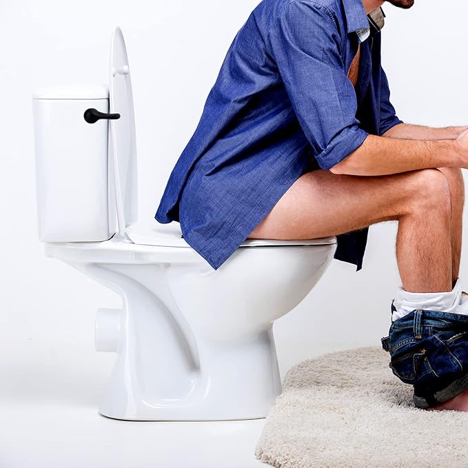 iFealClear Universal Side Mount Toilet Tank Flush Lever, Angle Mount Handle Replacement Kit, Solid Brass Trip Lever Fits Most Toilets, Matte Black