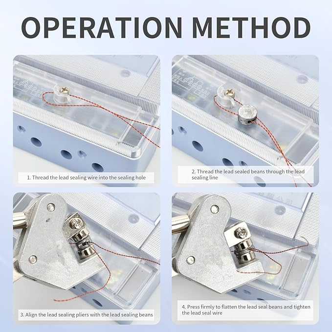 20PCS 10x6mm Round Lead Seals Security Meter Seals with 20PCS Copper Wires and 1PC Sealing Plier