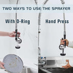 Spray Valve with 45” Commercial Sink Sprayer Hose and Pre Rinse Spring, Pre Rinse Sprayer with Flexible Stainless Steel Hose & Spring Assembly for Commercial Kitchen Faucets (Black)