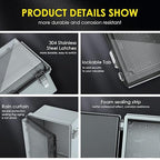 Waterproof Electrical Junction Box, IP67 Plastic Weatherproof Outdoor WiFi Enclosure with Mounting Plate, Wall Brackets, for WiFi Electronics Project, Clear (5.9"x5.9"x3.5")