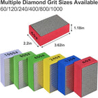 12pcs Diamond Hand Polishing Pads for Ceramic Tile Glass Grinding,Sanding Blocks Polishing 60#,120#,240#,400#,800#,1000#