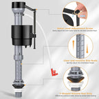 Universal Toilet Flusher Replacement Kit, Fill Valve, 2-Inch Flapper, Toilet Handle Lever, Adjustable, Quiet, Easy to Install, Complete Toilet Parts Inside Tank Kit (Red, 2-Pack)