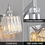 Crystal Vanity Lights Chrome 4 Light Bathroom Light Fixtures Over Mirror Modern Vanity Light for Bathroom