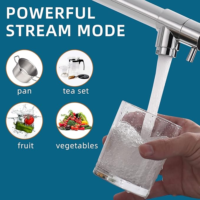 Fapully Chrome Faucet for Kitchen Sink,Kitchen Faucets with Pull Down Sprayer,Commercial Single Handle Kitchen Faucet