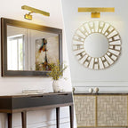 Picture Light, 18" Brass Picture Lights for Wall, Gold Art Lights Hardwired, Dimmable Gallery Light, 3000K Vanity Lights, Picture Frame Light for Bathroom Wall Sconces Artwork Poster Display