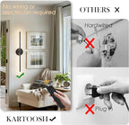 Removable Battery Operated Wall Sconces with Remote Control 350°Rotate LED Wireless Wall Lights with 3 Color Temperatures & Dimming for Bedroom, Hallway,24.4 Inch (2 Pack)