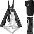Multitool, 20-in-1 Stainless Steel Multi Tools Pliers with Nylon Sheath, Safe Locking, Professional Multi-Tool for Survival, Camping and Hunting, Black