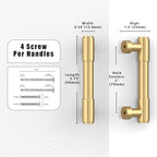 10 Pack Champagne Bronze Cabinet Pulls 3 Inch(76mm) Kitchen Cabinet Handles Cabinet Hardware for Drawer Pulls