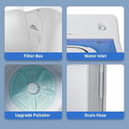 Zynkez Portable Washing Machine, 40Lbs Compact Washing machine, Twin Tub Laundry Washer Machine with Built-in Drain Pump, Semi-Automatic 24Lbs Washer and 16Lbs Spinner Combo for Apartments, Dorms, RVs