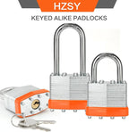 Padlocks Keyed Alike, Pack of 60, Laminated Steel Keyed Lock (1-9/16", 40mm), Padlocks with Same Key, Normal Shackle, for Toolbox, Locker & StorageUnit or More