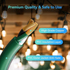 K KASONIC - 25 Ft Extension Cord with 3 Outlets, UL Listed 16/3 SJTW, 3-Wire Grounded, 13A 125V 1625W for Indoor/Outdoor Use - Green