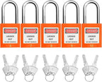 SAFBY Lockout Tagout Locks, Safety Padlock, Keyed Differently Loto Safety Padlocks for Lock Out Tag Out Kits Station (Orange 1-10)
