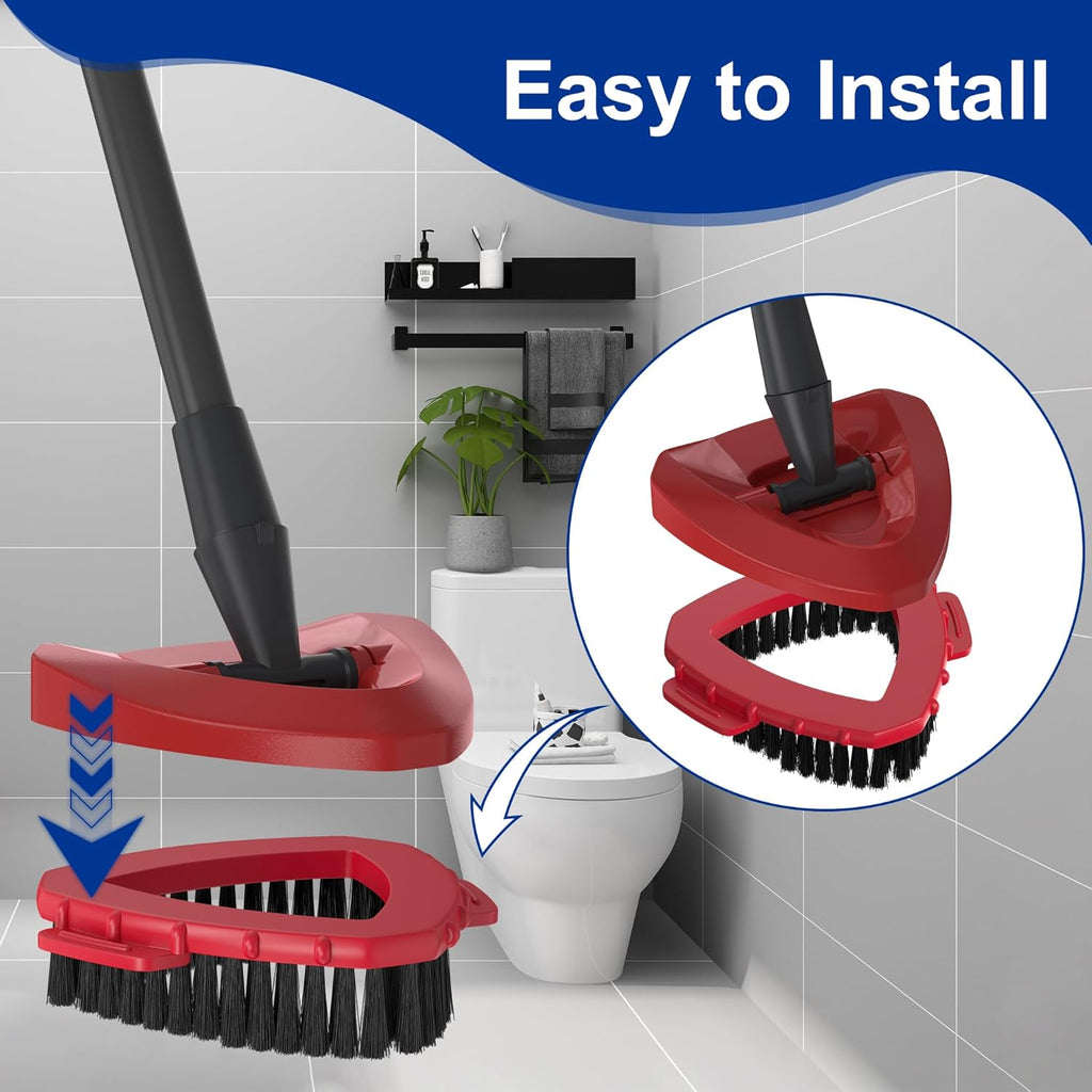 Triangle Scrub Brush Head — Aftermarket Replacement for 2‑Tank Snap‑On Spin Mop Systems, Outward‑Angled Bristles for Corners & Edges — Deep‑Clean Floor Brush, 1‑Pack