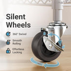 VIPEK R3C Portable Closet with Cover - Heavy Duty Freestanding Clothes Rack with Wheels & Hanging Rod & Side Hooks, 36.6" Lx17.3 Wx72.4 H, White Rack with Grey Upgraded Polyester Cover