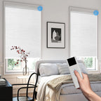 Motorized Blinds with Remote Cordless Automatic Motorized Shades Custom Blinds for Windows Smart Curtains Compatible with Alexa Google Home(Blackout Jacquard White,W34 x H72in)