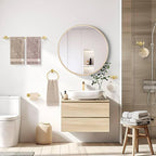 TNOMS 5-Piece Towel Bar Set Brushed Gold Bathroom Hardware Accessories Set Include 23.6in Towel Bar Toilet Paper Holder Towel Ring Upgraded Towel Hooks Towel Holder Set Stainless Steel Wall Mounted