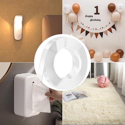 Nano Strong Mounting Adhesive Tape Double Sided Tape Heavy Duty Removable Clear Two Sided Double Stick Wall Tape 0.78in*16.4ft