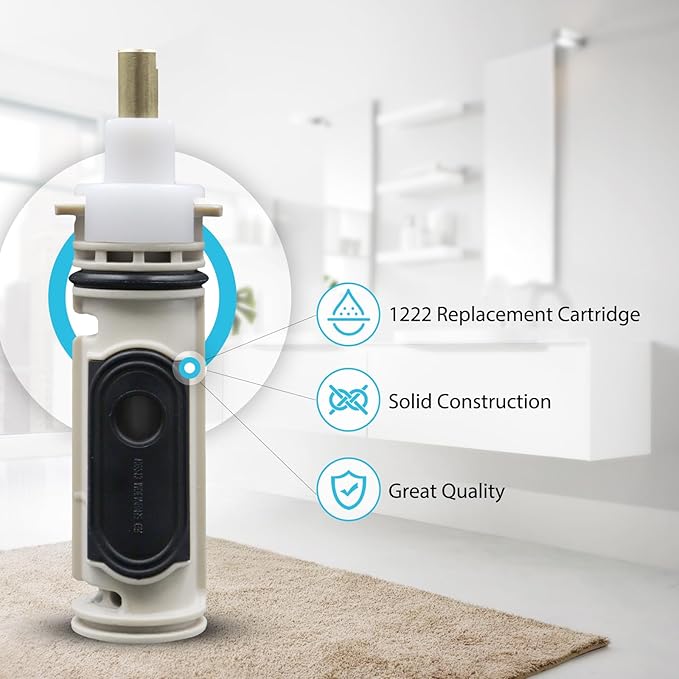 1222 Replacement Cartridge Compatible with moen One-Handle PosiTemp Faucets, Replacement Compatible with moen 1222 Shower Valve Cartridge,Metals & Plastics-2 Pack
