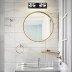 LED Bathroom Light Fixtures,15inch Black Vanity Lights, Modern 2 Light Acrylic Wall Sconces, 350° Rotatable Wall Lighting Fixture Over Mirror