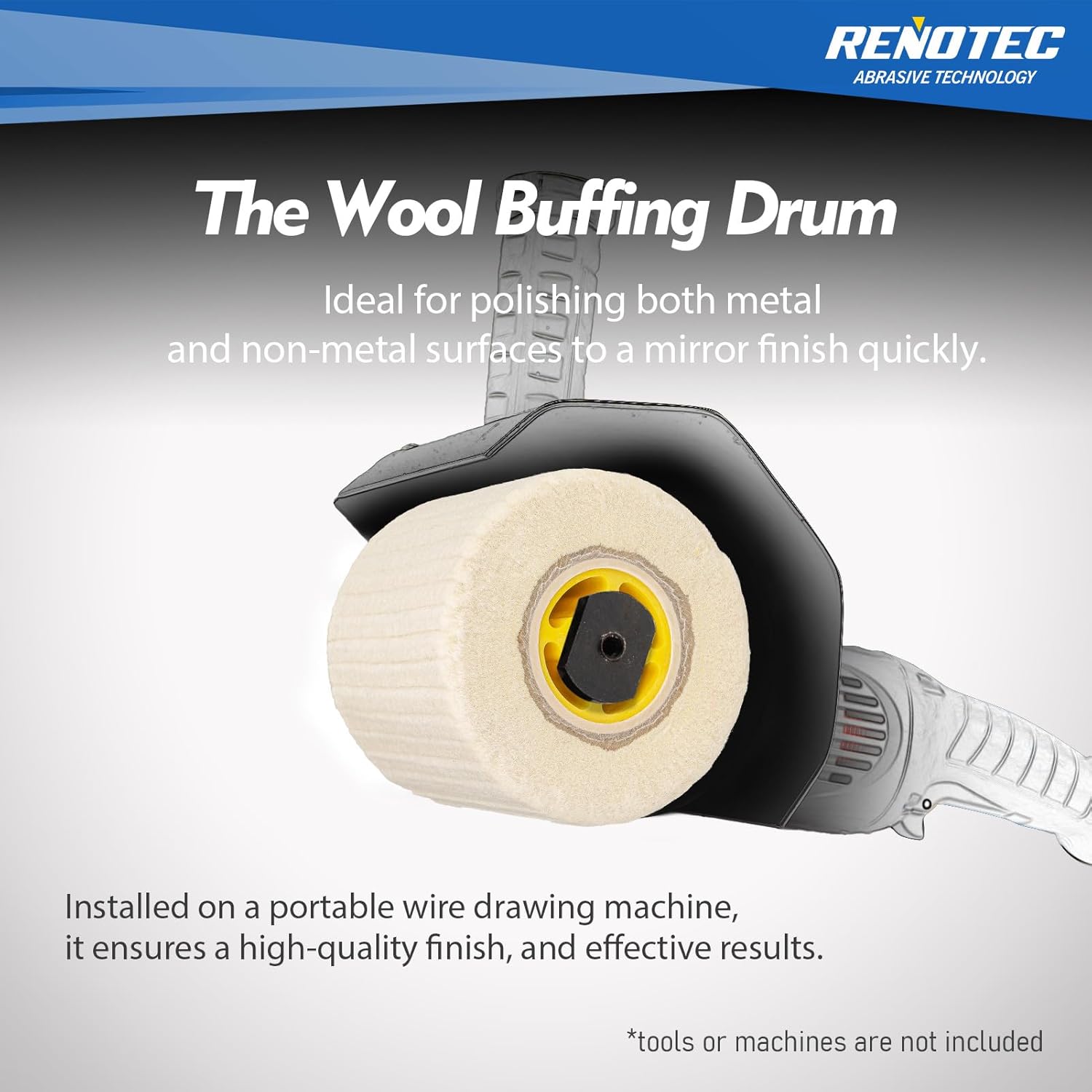 4"x4" Wool Felt Wheel, 4 Pack, Fine Grit, for Polishing and Mirror Polishing of Metal