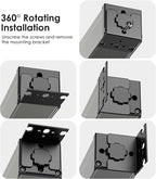 JUNNUJ Heavy Duty Power Strip Wall Mount, 20 Amp Surge Protector 1200J Metal 8 Outlet Under Desk Mounted 20A, Garage Power Bar Table Socket Industrial Outlets 6-20R T-Slot, 10FT 12AWG Extension Cord