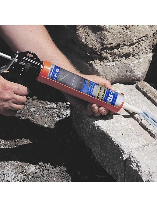 E-SDS Concrete Crack Filler Outdoor Waterproof Cement Crack Filler, Polyurethane Adhesive Sealant Self-Leveling Driveway Repair Filler Flexible Concrete Patch Gray 10.5 fl. oz (Grey,6 Pack)