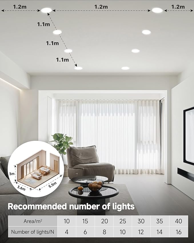 Ensenior 6 Pack 4 inch 5CCT LED Gimbal Led Recessed Light with Junction Box, 360°+90° Adjustable Directional Eyeball Lighting, Dimmable, 2700K/3000K/3500K/4000K/5000K, 950LM, 10W=85W-ETL&FCC