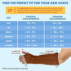 Arm Chaps Leather Protective Sleeves Arm Guard - Prevent Cuts, Scratches & Bruises - Genuine Cowhide - Ideal for Gardening & Construction - Left & Right Form-Fitting. Brown (1 Pair/X-Large).