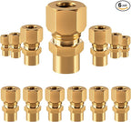 Brass compression tube pipe fitting connector Straight Coupling Adapter 3/8" Tube OD x 1/8" NPT Female Connector (3/8od to 1/8npt)