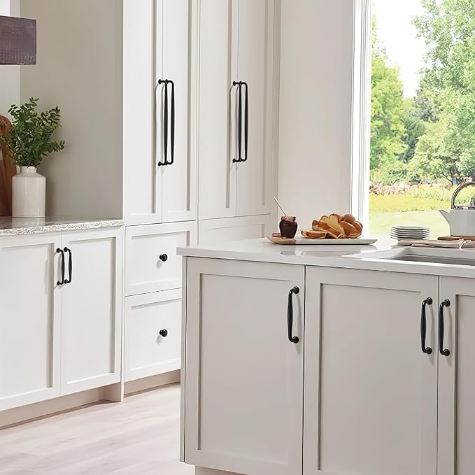SAILING 5 Pack Cabinet Handles-12.6"/320mm Screw Spacing Matte Black Furniture Hardware Handles for Kitchen Cabinets Bedroom Dresser Wardrobe Cabinet Pulls