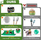 22Pcs Gardening Tools Set for Women Heavy Duty Garden Hand Tool Kit Gardener Gifts for Beginner Gardening Accessories with Tote Bag/Shovel/Repotting Mat/Plant Labels/Gloves-Black