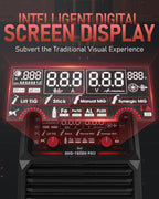 YESWELDER 185A MIG Welder, Flux Core MIG/Gas MIG/Spool Gun MIG/Lift TIG/Stick 5 in 1 Multi-process Aluminum Welding Machine, LED Digital Display Synergic Control 110V/220V Dual Voltage MIG-185DS PRO