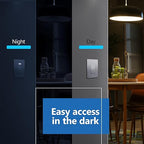 LIDER Minimalist Design Matte Finish Lighted Decorator Switch, Frameless Paddle Light Switch with Locator Light, Grounding Screw, 3-Way or Single Pole, 15A 120V, UL Listed, LS15-3W-SV, Silver