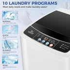Nictemaw Portable Washing Machine 17.8Lbs Large Capacity 2.4 Cu.ft Portable Washer Machine with 10 Programs and 8 Water Levels Selections Mini Washing Machine for Apartment, Home, Dorms, Rv