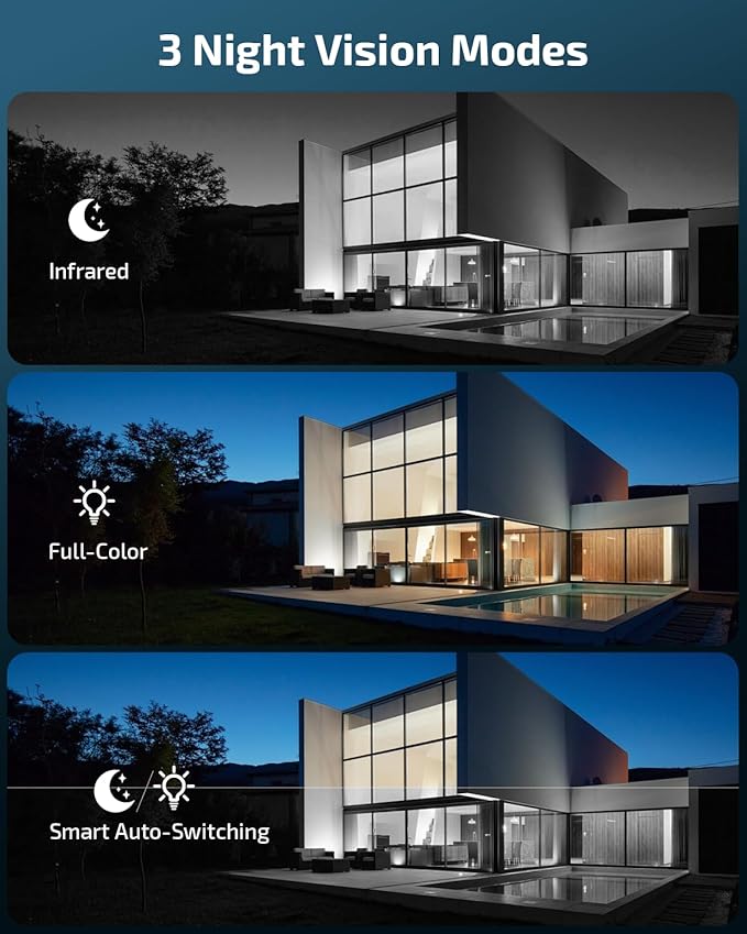 《2-Way Audio & Auto-Tracking》4K Outdoor Wired Security Camera System,360 Degrees Security PTZ IP Cameras,Surveillance Video Equipment, Surveillance DVR Kits