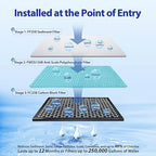iSpring WGB32B-DS+AHPF12MNPT16X2 Anti-Scale Whole House Water Filter System w/ 3/4'' Push-Fit Stainless Steel Hose Connectors, Reduces Sediment, Scale, Chlorine, Corrosion Water Descaler Filter