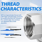 ChillWaves 304 Stainless Steel Cast Pipe Fitting, Union，1/2" NPT Female，Thread Adapter(2-PACK)