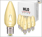 HLO Lighting Smooth C9 Christmas Lights | Warm White LED Bulbs for Indoor & Outdoor Christmas Decor | Set of 25