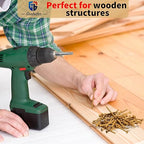 Wood Screws 4 Inch, 200 Pcs Construction Fence Screws, 10 x 4 Deck Exterior Screws for Wood, Rust Resistant, 2 Pcs T25 Star Bits Included, Yellow