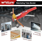 Wostore Tube Bender Kit Includes 1/4-7/8 Sizes Refrigeration Ratcheting Tubing benders Hand Tool Color Aluminium Alloy Replacement Head
