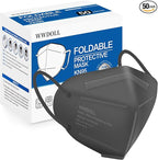 WWDOLL KN95 Face Mask 50 Pack, 5-Layers Breathable KN95 Masks, Gray