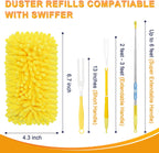 KeFanta Reusable Duster Refill for Swiffer, 360° Heavy Duty Duster Refills 8Pcs with 1 Handle, Washable Microfiber Dusters for Cleaning