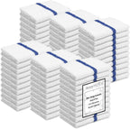 Bar Mops Blue Stripe Pack of 60 Kitchen Towels 16x19 Multi-Purpose for Home, Restaurant and Cleaning White Absorbent Washcloth Dishcloths Sets, Reusable Dish, Cloths Rags