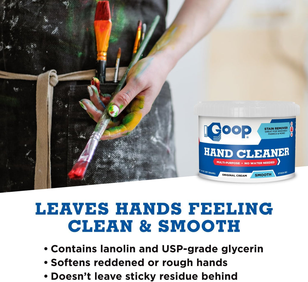 GOOP Original Multi-Purpose Waterless Hand Cleaner and Stain Remover - 14 oz Can (Pack of 3)