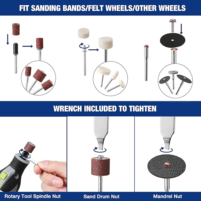 WORKPRO 530-Piece Rotary Tool Accessory Kit, Rotary Tool Bits for Easy Cutting, Grinding, Sanding, Polishing, Cleaning, Drilling, Carving and Engraving