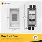 40 Amp DC Solar Panel Disconnect Switch 4 Holes AC Miniature Circuit Breaker Box 500V 2 Poles with IP65 Waterproof UV-Proof Box for Outdoor Solar PV Homes Battery