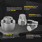 Topec 1.5'' Tub Drain Extractor, 8PCS Pipe Nipple Extractor Set with 1-inch Socket, Remove the Old, Broken, Stubborn, Rusted Drain Tub Bathtub Remover, Strong Grab Plumbing Tools with Storage Case