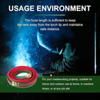 TAISHER 1/4" x 25FT Oxygen Acetylene Twin Hose With 9/16"-18 B fittings Welding Cutting Torch，Grade T