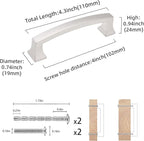 COTYKILEY 10 Pack 4 Inch(102mm) Brushed Satin Nickel Cabinet Handles Kitchen Cabinet Pulls Cabinet Door Handles Kitchen Cabinet Hardware